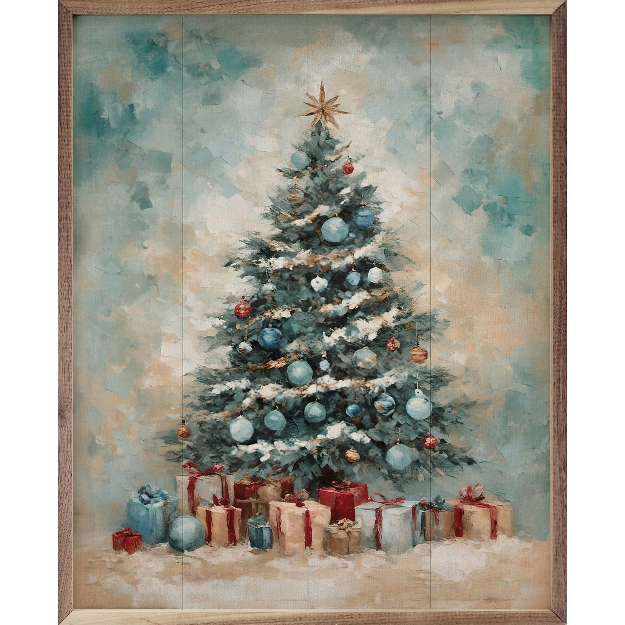 油彩画 Xmas tree Original Christmas Tree Oil Painting